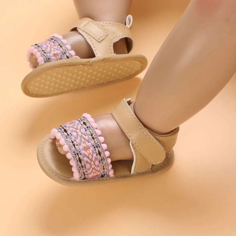 VALEN SINA 0-18M Newborn Baby Girls Summer Shoes Sandals First Walkers Newborn Shoes Casual Soft Sole Sandals Toddler Shoes (Available)