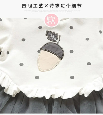 Girls' Dress Spring Autumn Baby Long Sleeved Hoodie Dresses Sweet Children's Princess Clothing Fashion Gauze Girls Clothes Ropa