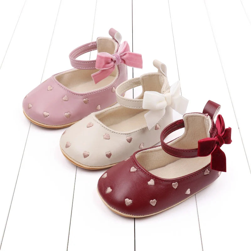 2025 New Baby Girl Shoes Cute Bowknot High Quality PU and TPR Sole Anti-slip Toddler Newborn 0-18 Months Prewalking Sandal