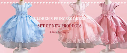 New Gorgeous Girls Party Dress Opening Ceremony Clothing Halloween Performance Dance Princess Skirt 4-12T Christmas dress