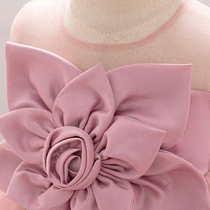 Baby Party Dress Girls Floral Tutu Princes Dresses Kids Flower Wedding Dress Toddler Birthday Baptism Prom Gown