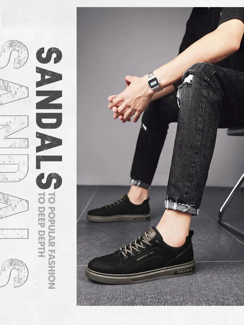 New Shoes for Men  Comfortable Flat Men's Casual Shoes Outdoor Wild Men's Sneakers High End Fashion One Pedal Dress Shoes Male
