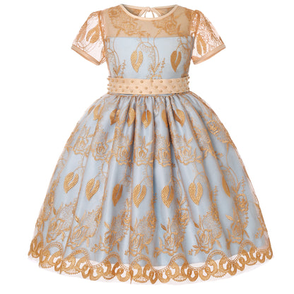 2025 Foreign Trade New Dress dress girl dress flower children Shaggy dress girl dress festival clothing ins