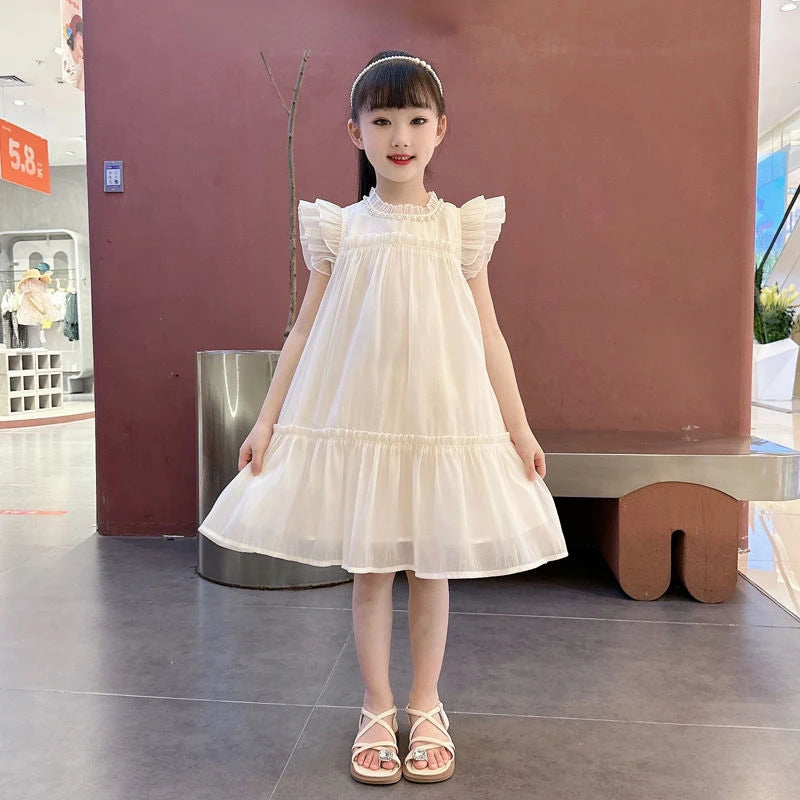 Girls Summer Dresses Solid Color Dress for Girl Sleeveless Children Dresses Casual Style Costumes for Girls 4 6 8 10 11 12 Years