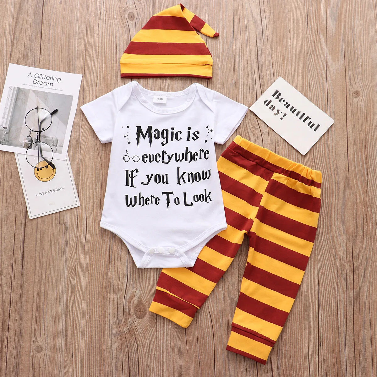 Newborn Baby Boy Girl Clothes Sets Summer Cotton Romper+Pants+Hat Toddler Kids Tops+Trousers+Headband 3 PCS Children's Clothing