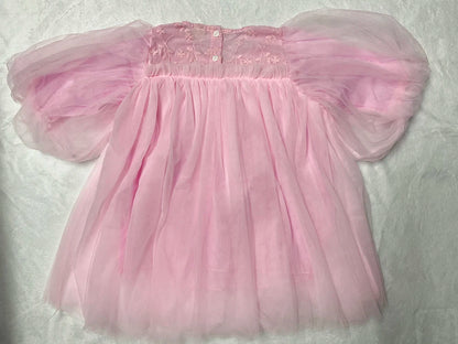 New Baby Dresses Autumn Children's Dresses Girls'dresses With Flowers Yarn Tulle Puffy Sleeve Jasmine Princess Party 1-7 Years