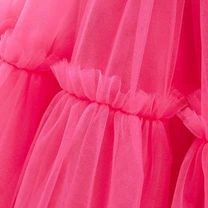 Kid's Party Formal Evening Dresses Elegant Party Dresses For Girls Dresses With Trailing Detachable Princess Dress