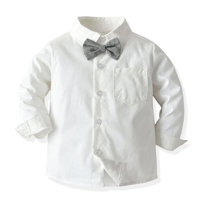 Newborn Baby Boys Clothes Set Infant Gentleman Outfit Baby Formal Suspender Overalls Autumn Winter Long Sleeve Toddler Boy Suit