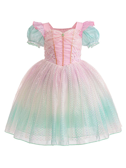 Kids Fall Dresses For Party Outfit Girl Princess Dress Costume Christmas Halloween Fancy Party Dress Sequined Splicing Mesh
