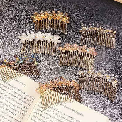 Elegant Girl's Gift Hair Accessories Arylic  Hair Comb Children Flower Hairpin Imitation Pearl Hair Claw Crystal Hair Clip