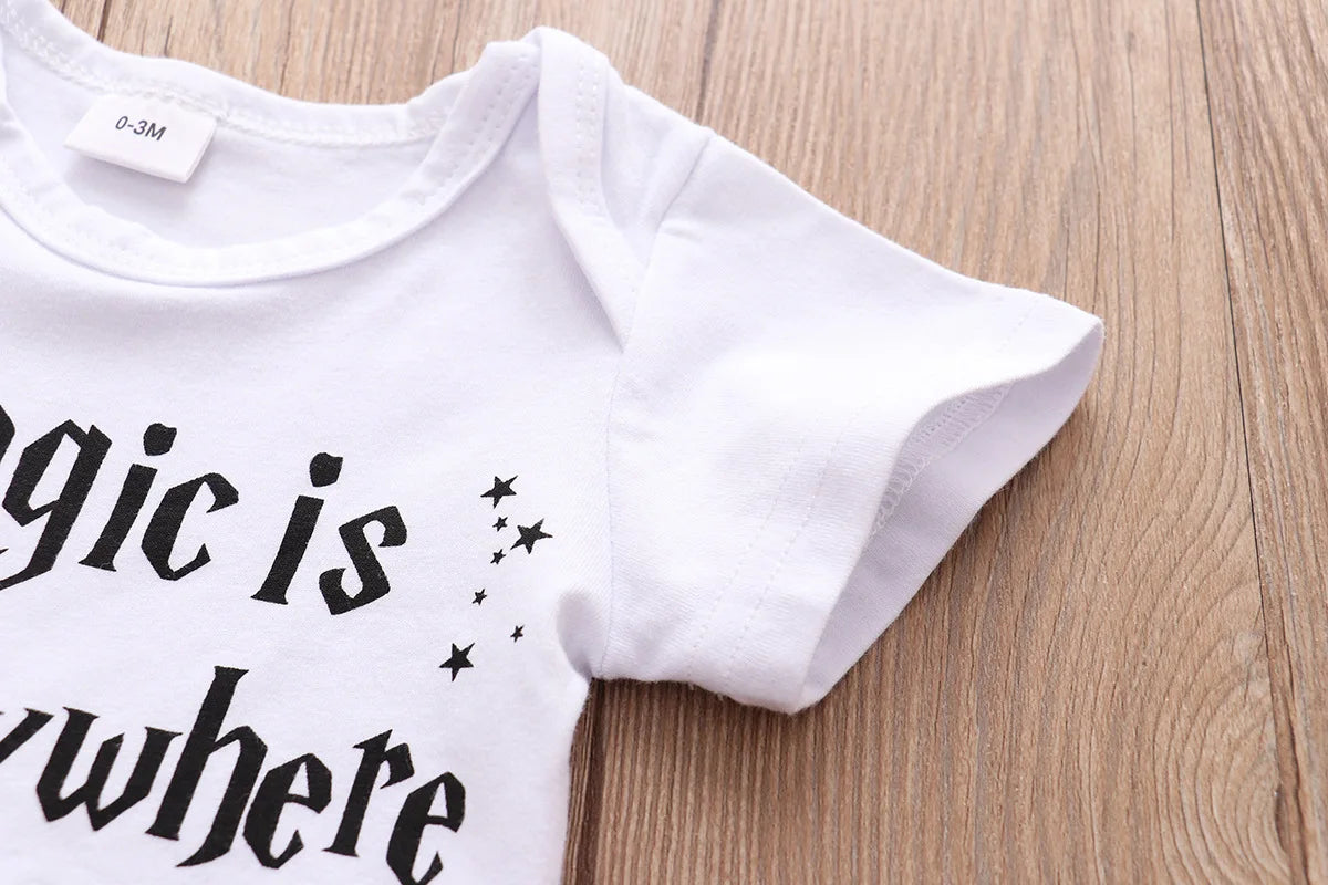 Newborn Baby Boy Girl Clothes Sets Summer Cotton Romper+Pants+Hat Toddler Kids Tops+Trousers+Headband 3 PCS Children's Clothing