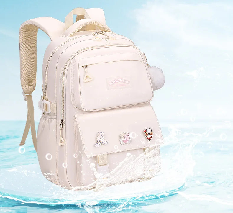 New Anti-splashing High-quality Middle High School Student Schoolbag Girls Large-capacity Burden-reducing Children's Backpack