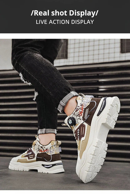 Men's Casual Outdoor Boots Fall Breathable Trendy Versatile Leisure Knob Board Shoes Anti-slip Riding Fashion Sneakers  (Available)