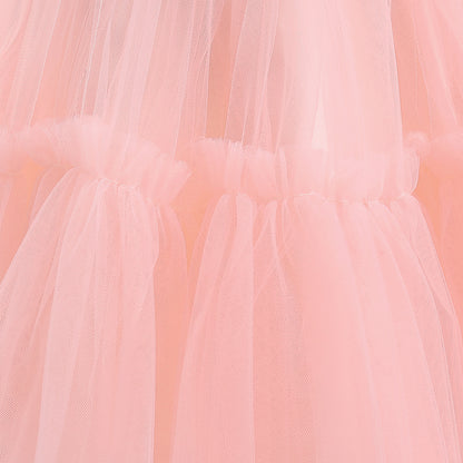 Kid's Party Formal Evening Dresses Elegant Party Dresses For Girls Dresses With Trailing Detachable Princess Dress