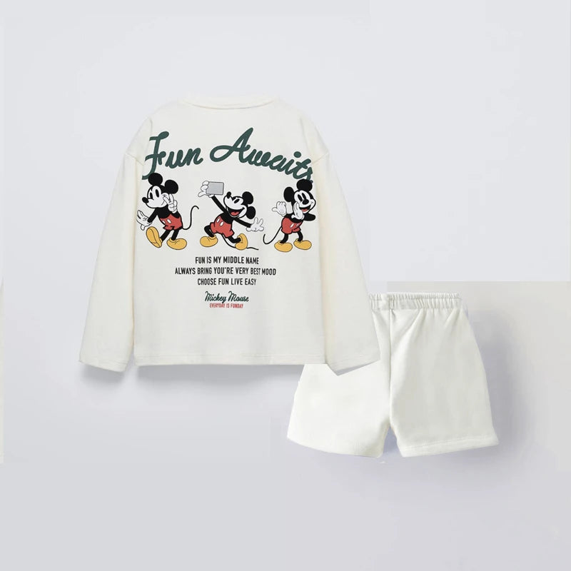 Summer Boys Fashion Costume Printing T-shirt Black Shorts Trendy Clothes Kids Short Sleeve Shorts Children Casual Sports Set