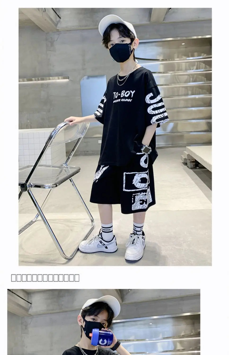 Boys Summer Trendy Casual Sports 2pcs T-shirts+Pants Suits 3-14 Years Teenage Boys Hip Hop Style Fashion Outfits Clothes Sets