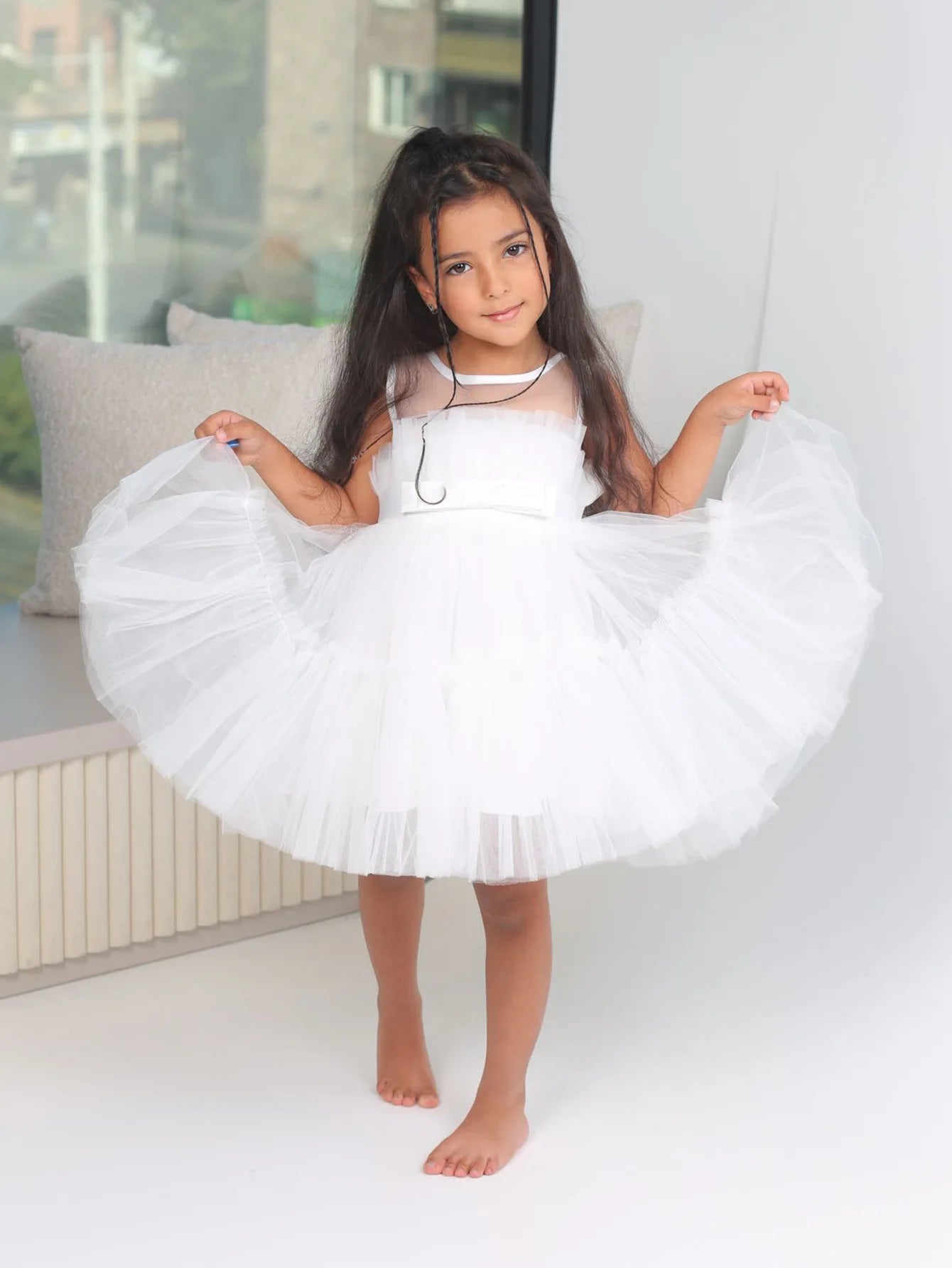 Girls Party Dress White Bridesmaid Dresses For Girls Wedding Evening Prom Gown Kids First Communiom Formal Vestidos