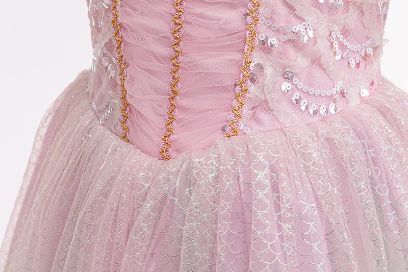 Kids Fall Dresses For Party Outfit Girl Princess Dress Costume Christmas Halloween Fancy Party Dress Sequined Splicing Mesh