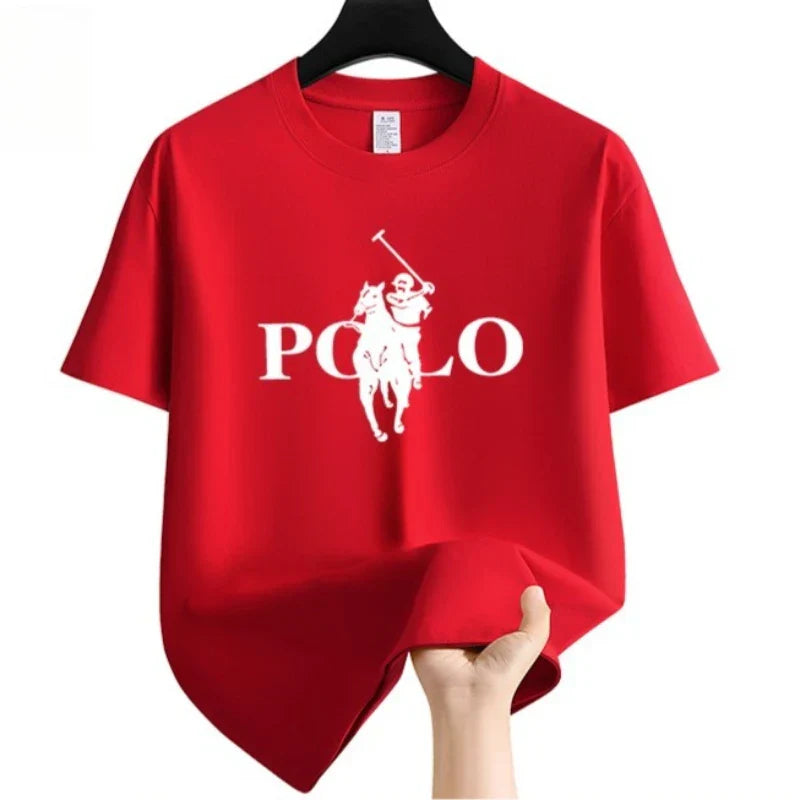 Men's Summer Fashion Brand Clothing  Casual Business Shorts  Loose Sleeve Versatile Round Neck T-Shirt  Breathable T-Shirt  (Available)