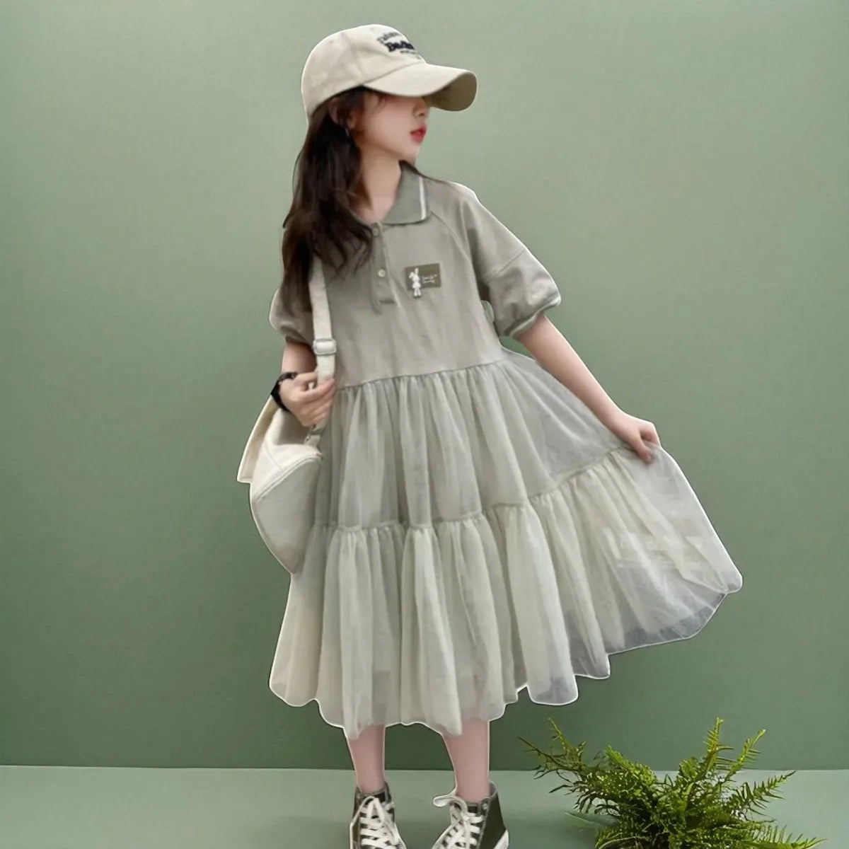 Summer Kids Outfits Lace Gray Dresses for Girls Princess Short Dress Baby Children Clothes Party Costumes 4 6 8 9 11 10 12 Years