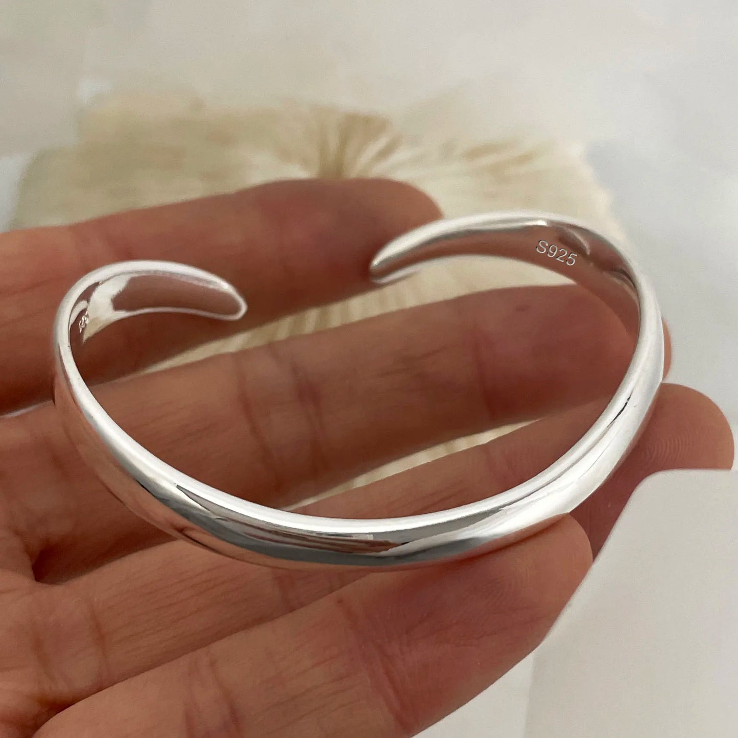 925 Sterling Silver Bracelets for Women Chain Accessories Trend Vintage Simple Heart Pendant Party Jewelry Gift