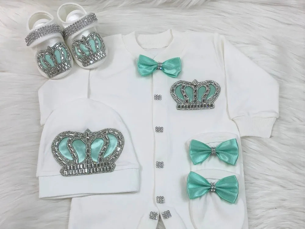 Newborn Boys Romper Clothes Formal Suit 4 Piece Vest Pants and Tie Dresswear Suit Set Welcome Home 40suyi days Celebrity outfit