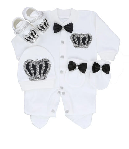 Newborn Boys Romper Clothes Formal Suit 4 Piece Vest Pants and Tie Dresswear Suit Set Welcome Home 40suyi days Celebrity outfit
