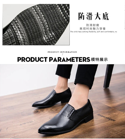 Shoes for men shoes leather shoes business dress shoes all-match casual shock-absorbing wear-resistant footwear large size