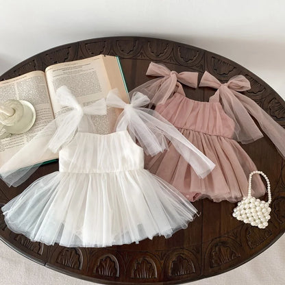 0-2 Year Old Baby Dress Summer New Newborn Centennial Birthday Party Girl Princess Dress Sleeveless Mesh Romper Dress