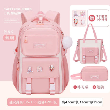 New Anti-splashing High-quality Middle High School Student Schoolbag Girls Large-capacity Burden-reducing Children's Backpack