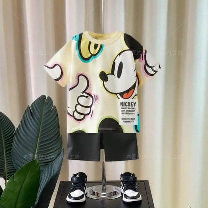Boys' Set Summer Short Sleeved Casual T-shirt+shorts Set 2-piece Clothing For Children Infants And Young Children Boys' Set