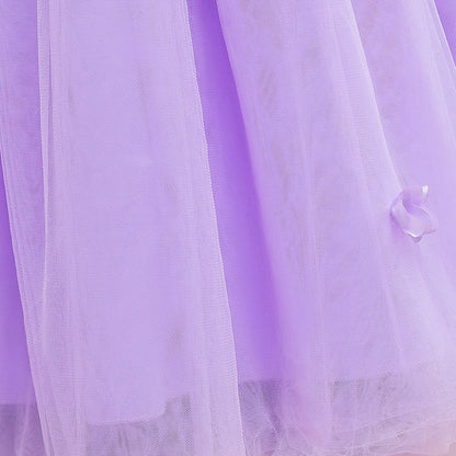 Elegant Flower Party Girls Dresses Christmas Costume Summer Wedding Bridesmaid Princess Prom Dress Birthday Flower Kids Clothing