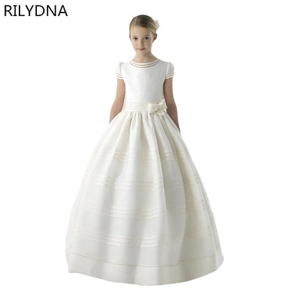 Flower Girl Dresses For Wedding Junior Bridesmaid Vintage Kids Evening Birthday Party Princess Gown Lolita First Communion