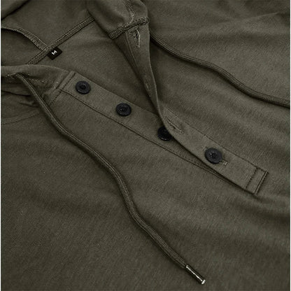 Men's Short-sleeved T-shirts for Sports and Fitness American-style Henley Shirt Hooded Top