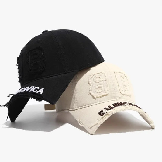 fashion denim baseball cap women men hats vintage distressed letters embroidered cotton soft top casual hats unisex