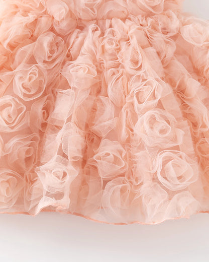 Toddler Kids Dresses for Girls Roses Flower Summer Pinafore Dress Princess Baby Clothes