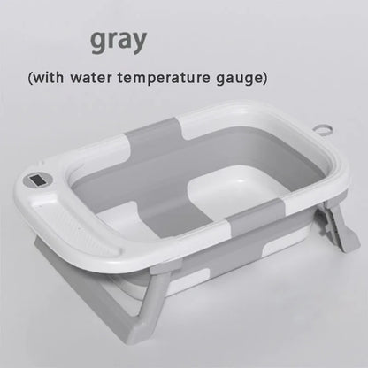 Baby Bathtub,Baby Bath Tub with Soft Cushion & Thermometer,Baby Bathtub Newborn to Toddler 0-36 Months,Portable Travel Baby Tub