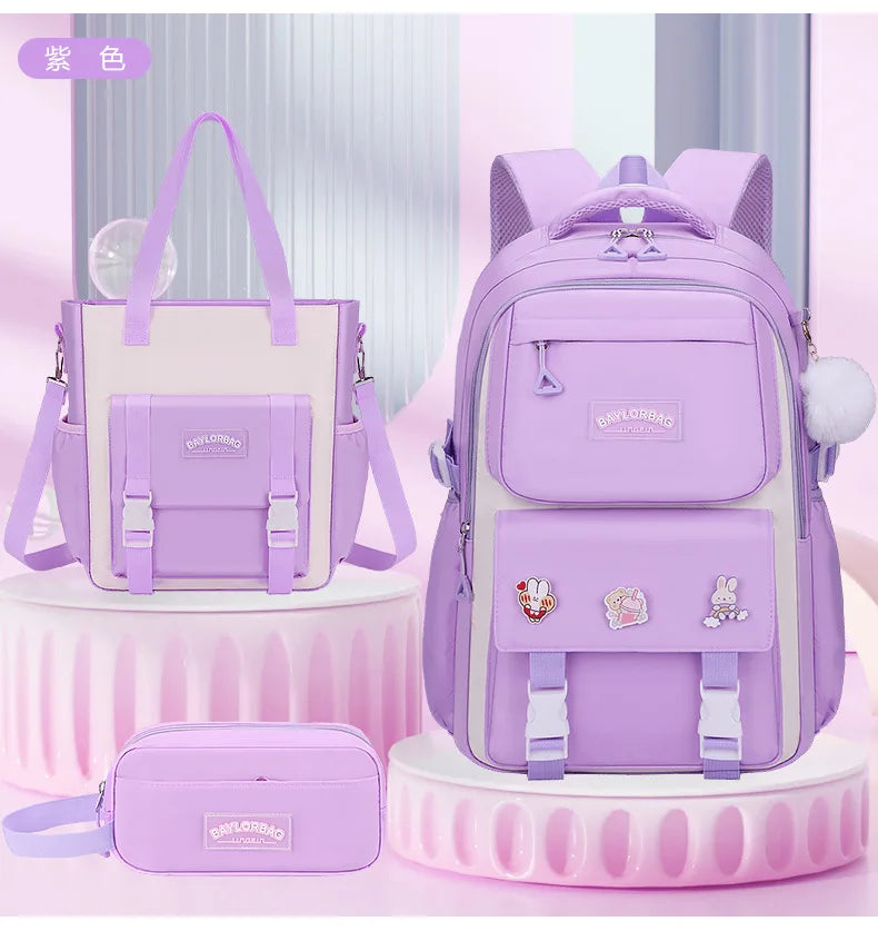 New Anti-splashing High-quality Middle High School Student Schoolbag Girls Large-capacity Burden-reducing Children's Backpack