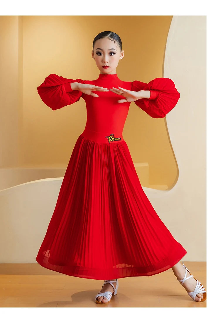 Girl New modern dance dress, girls' ballroom dance, waltz, high-end professional social dance, large skirt performance dress
