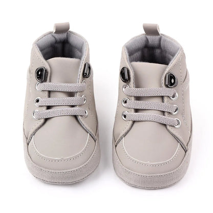 Brand Newborn Baby Boy Shoes Soft Sole Crib Shoes Warm Boots Anti-slip Sneaker Solid PU First Walkers for 1 Year Old 0-18 Months