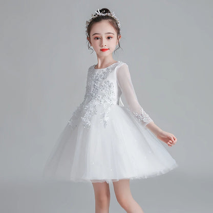 Girls Dress New Design Tail Evening Bridesmaid Wedding Casual Elegant New Year Princess Children Party Dress