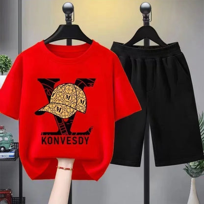 Summer Baby Girls Clothes Set Children Boys Letter Printed T-shirts and Shorts 2 Pieces Suit Kid Short Sleeve Top Bottom Outfits