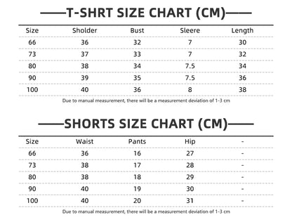 Summer Boys  Girls Clothing Solid Color Shorts T-shirt Casual  Ice Cream Rainbow Pattern Cotton Comfortable 6M-3Y