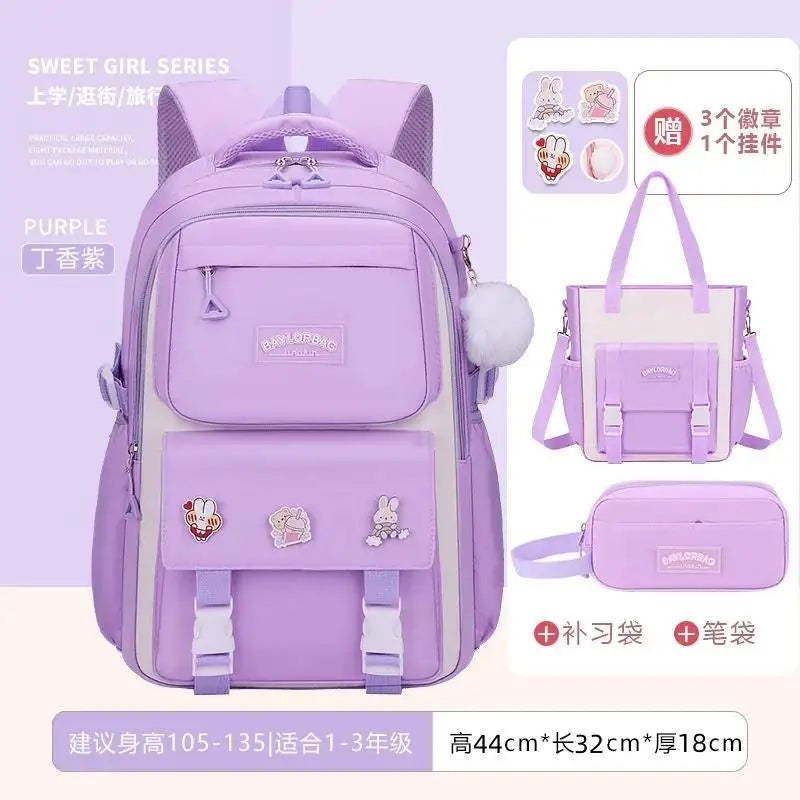 New Anti-splashing High-quality Middle High School Student Schoolbag Girls Large-capacity Burden-reducing Children's Backpack