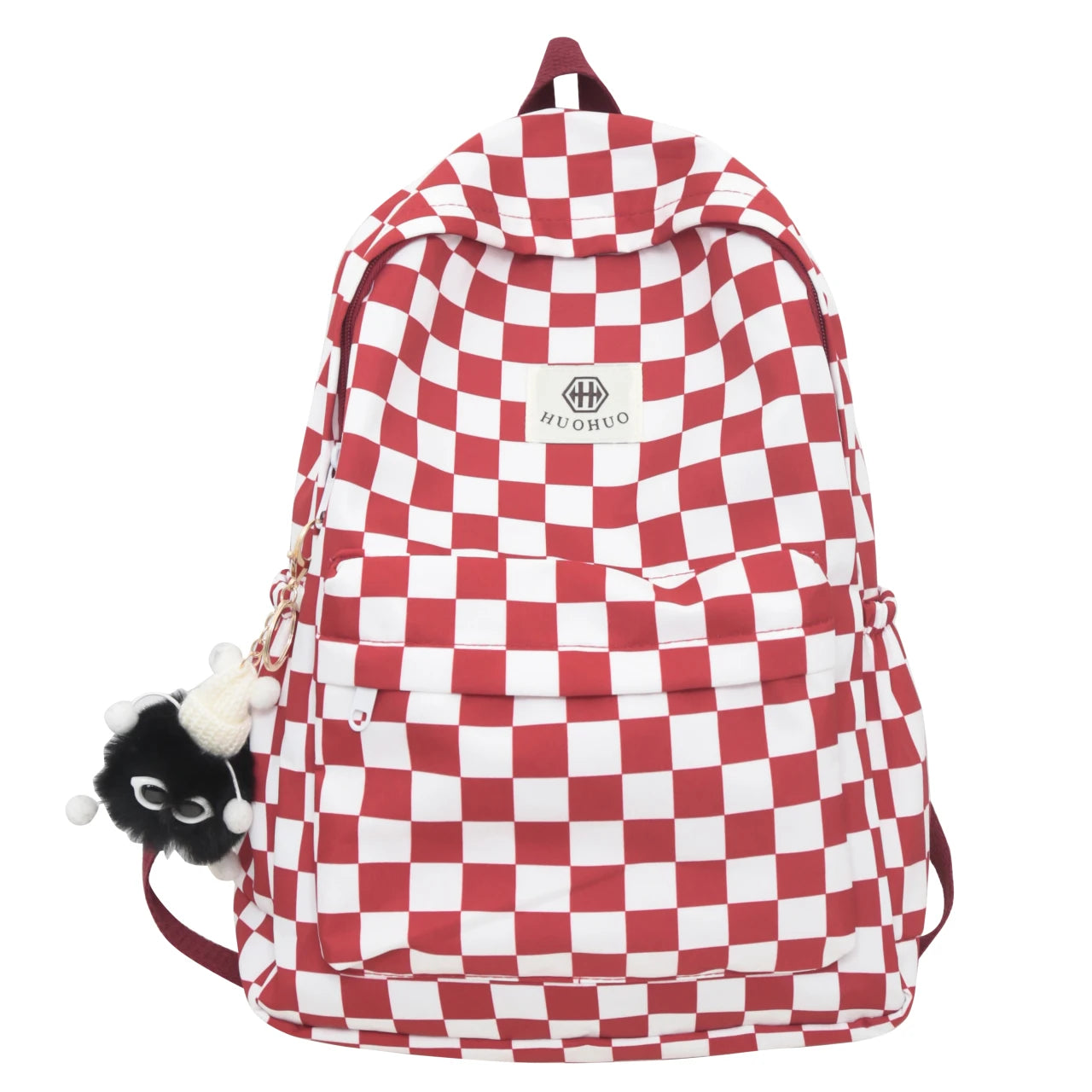 Schoolbags for female junior high school students, high school students, middle school students, girls' checkerboard backpacks