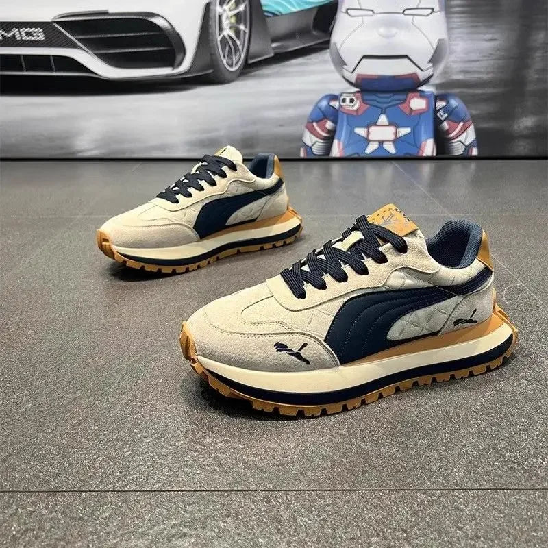 Men's shoes 2025 new summer casual sports shoes, thick-soled, height-increasing, breathable and versatile casual running shoes