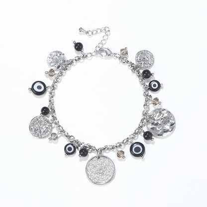 Fashion Jewelry Women's Life Gifts Beauty Head Accessories Indian Like Handmade Round Mesh Pendant Devil's Eye Chain Bracelet
