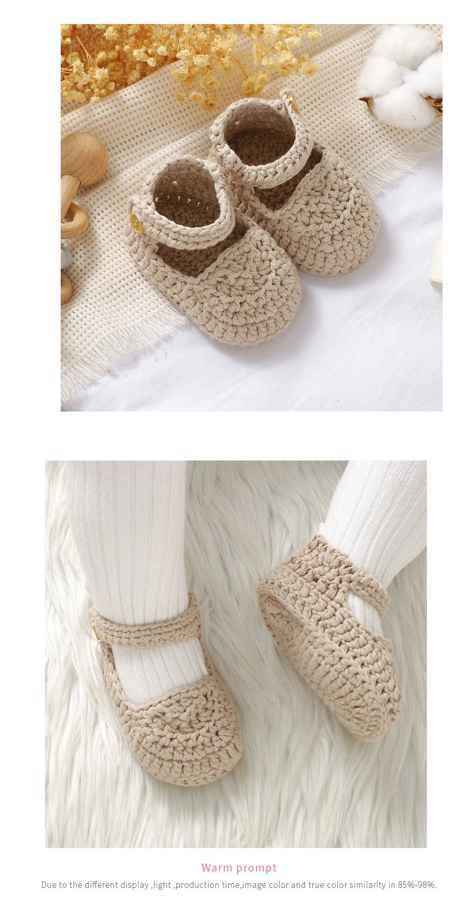 Newborn Baby Girl Shoes 0-1Y Fashion Pure Color Knit Infant Anti-Slip Soft Soled First Walkers Children Winter Walking Prewalker