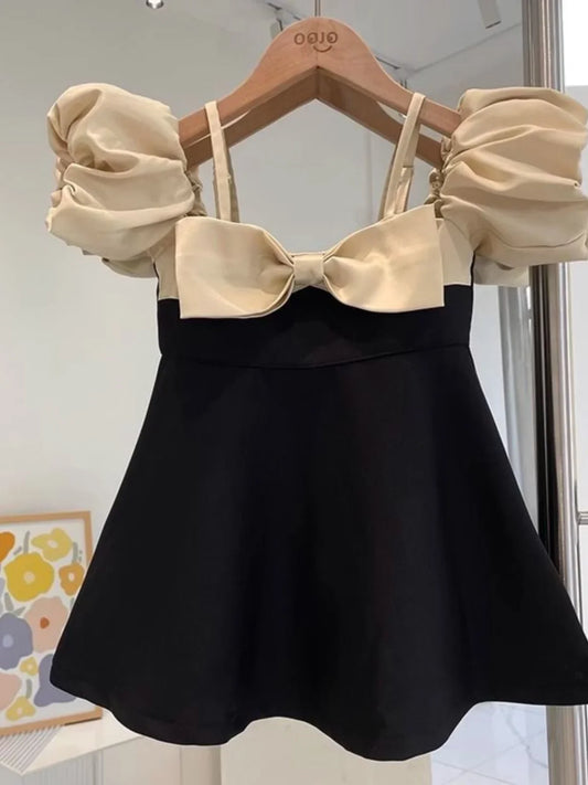 New Girls Summer Dress Fashion Bow Birthday Party Princess Dresses Clothing