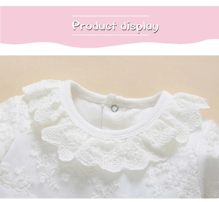 Newborn Baby Girl Dress Baptism Dress White Christening Clothes For Baby Girl Lace Vestido Bebe Robe Bapteme 3 6 9 Months